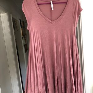 Mauve Flowy Tee Shirt Dress